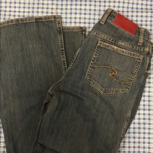 Fibers blue jeans